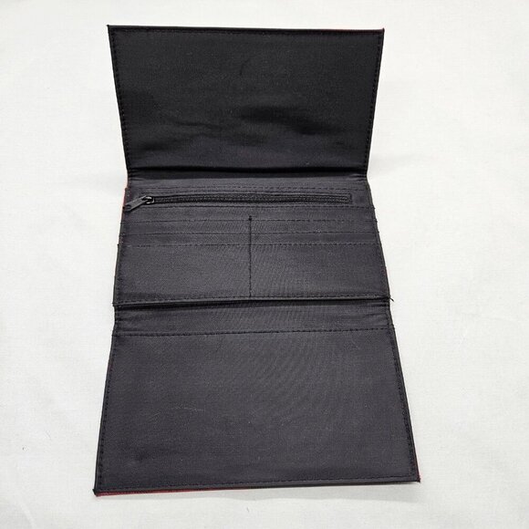 Vintage? Disney Store Winnie The Pooh Trifold Wallet Red Blue Plaid Long Coin - Picture 4 of 14